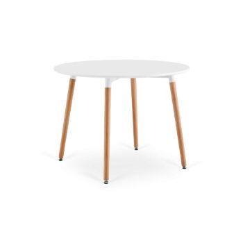 Mesa Redonda Nordika Ø100 cm - Madera y Blanco