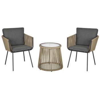 Set sillones de cuerda + mesa